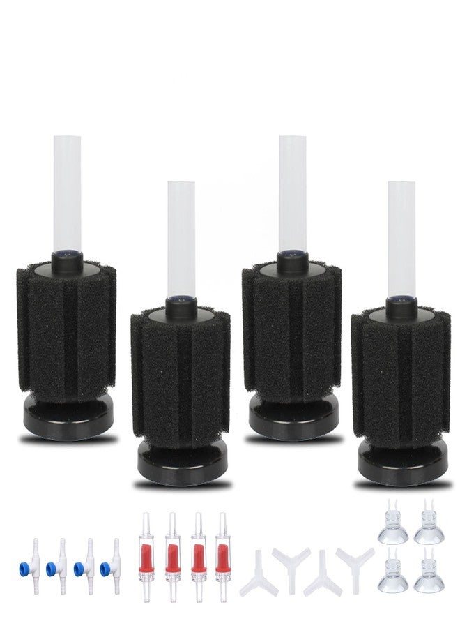 ALEGI 4pcs Large Aquarium Sponge Filter with Suction Cups, Check Valves for Breeding Fry Betta Shrimp Fish Tank (Small up to 10-20Gal 4 Pcs) - Image 1